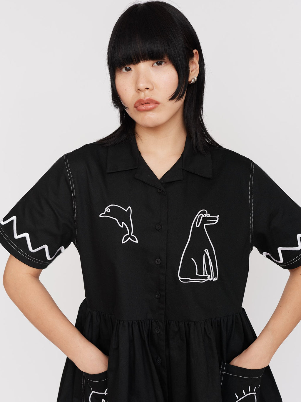 Feeling Fine Smock Mini Shirt Dress