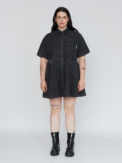 Pleated Shirt Dress