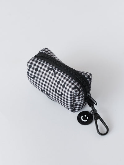 Happy Sad Gingham Dog Poop Bag Holder