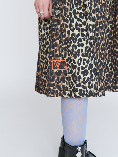 Leopard Side Tie Midi Dress