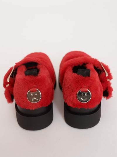 LO x Rhi Dancey Red Faux Fur Mary Janes