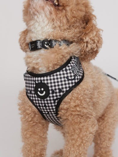 Happy Sad Gingham Dog Harness