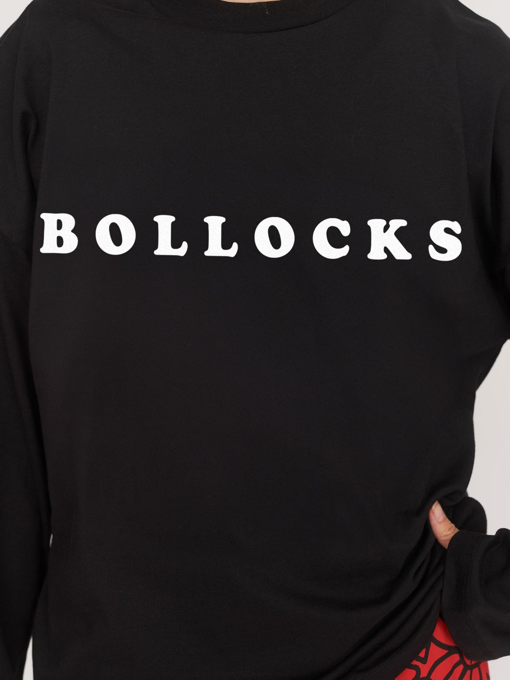 Black Long Sleeve Bollocks Tee