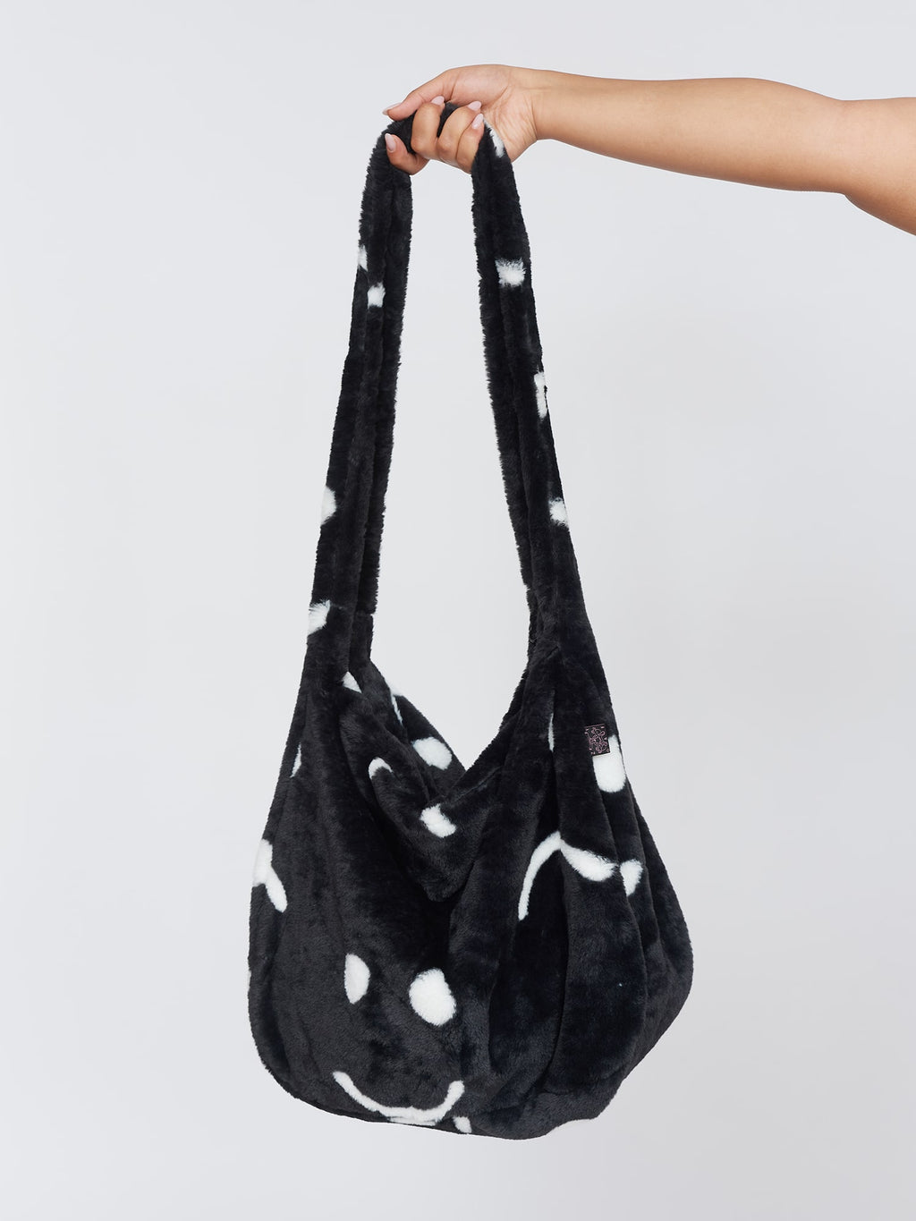 Happy Sad Faux Fur Bag