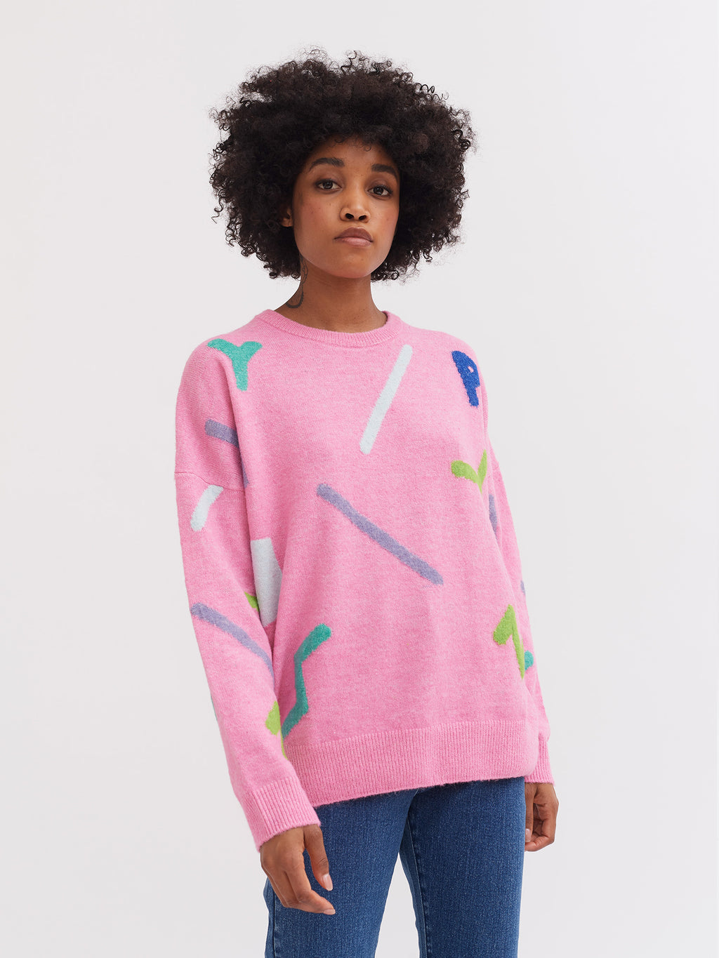 Lazy Oaf 80's Wavy Print Knit Jumper