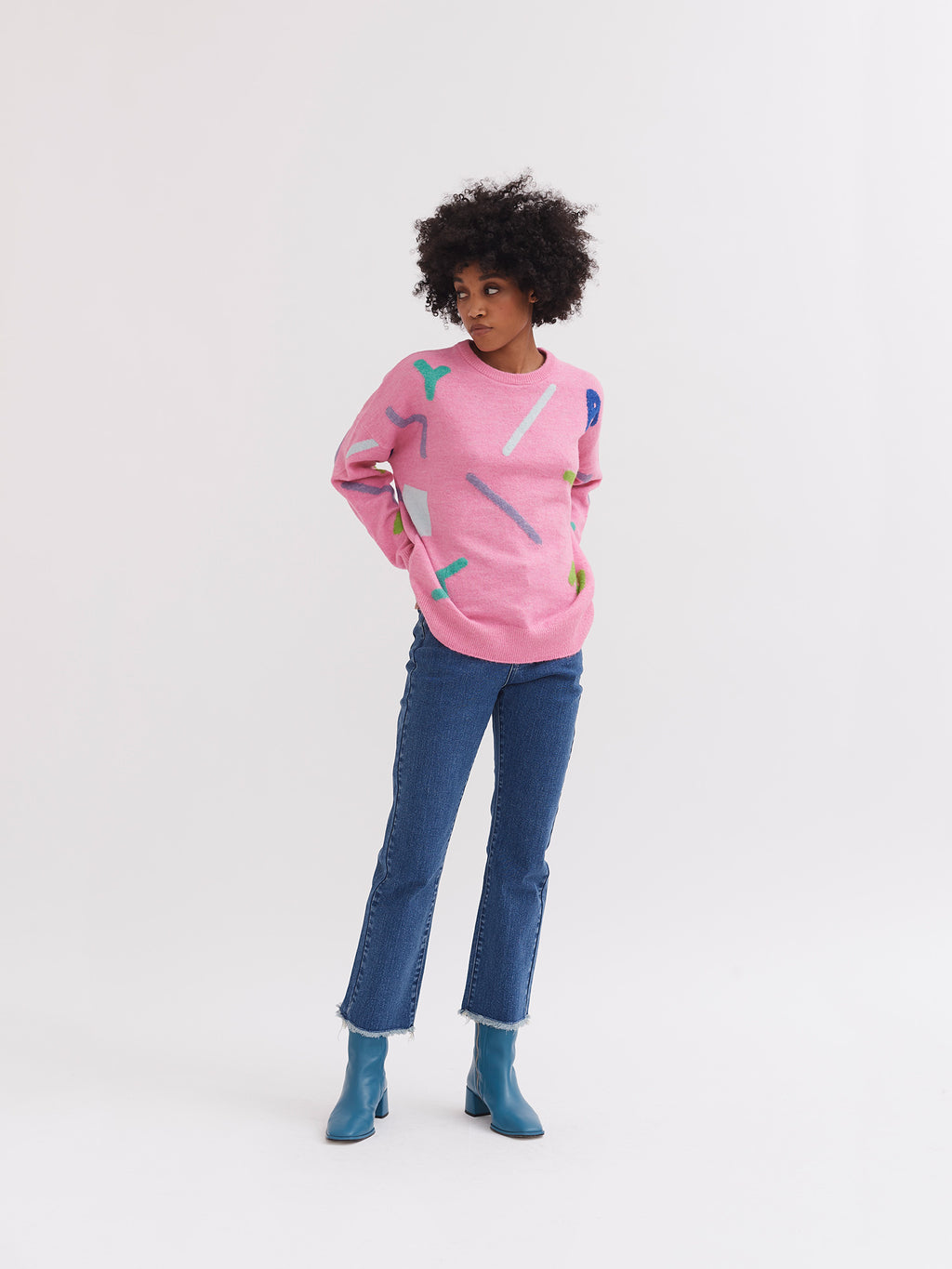 Lazy Oaf 80's Wavy Print Knit Jumper