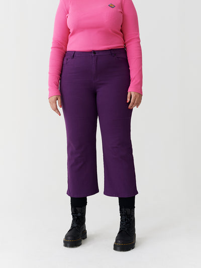 Lazy Oaf Purple Heart Denim Kick Flare Trousers