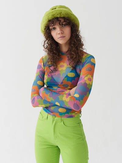 Lazy Oaf Flower Explosion Sheer Top