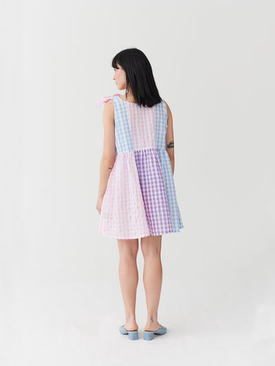 Lazy Oaf Gingham Panel Tie Dress