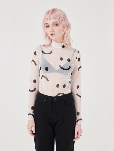 Lazy Oaf Happy Sad Sheer Top