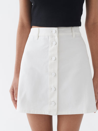 LO Button Through Skirt - Off White