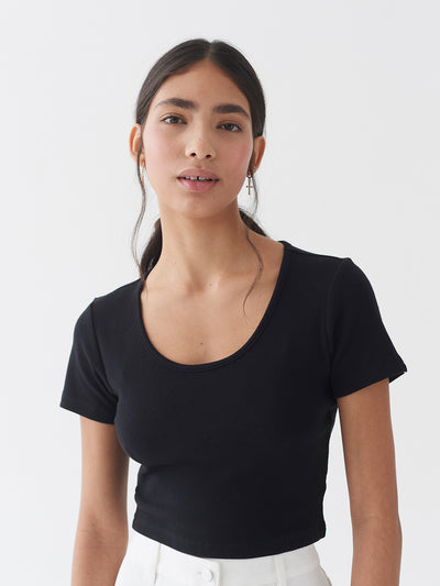 LO Scoop Neck Tee - Black