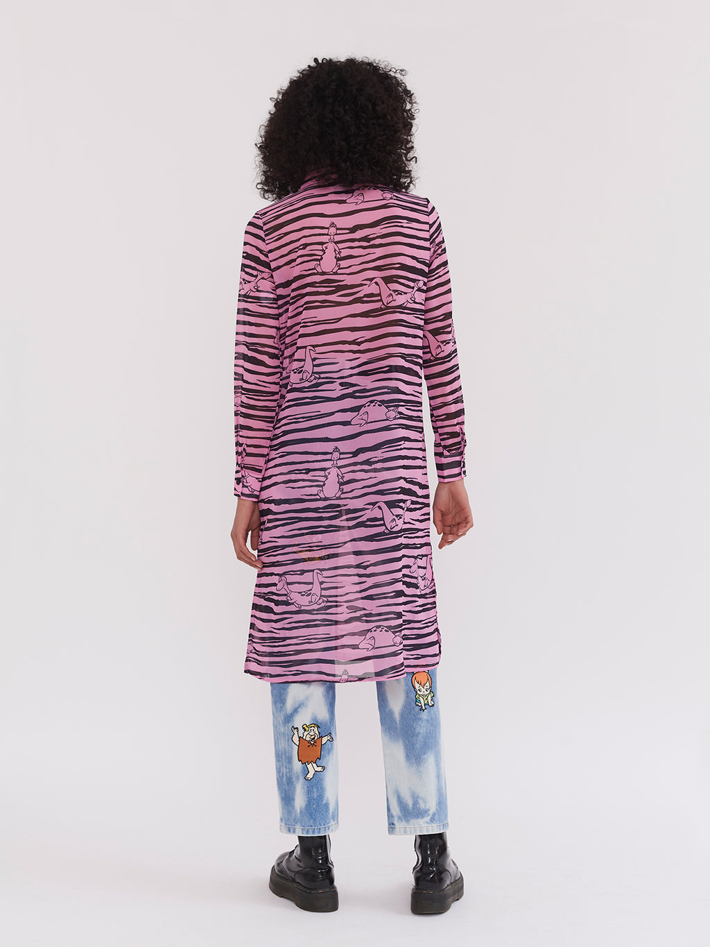 Lazy Oaf x The Flintstones Sheer Dino Shirt Dress