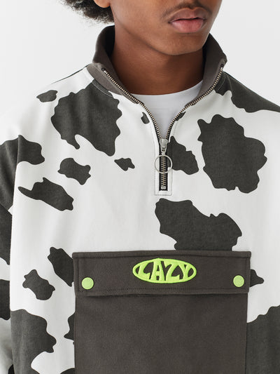 Lazy Oaf Lazy Cow Half Zip Sweatshirt