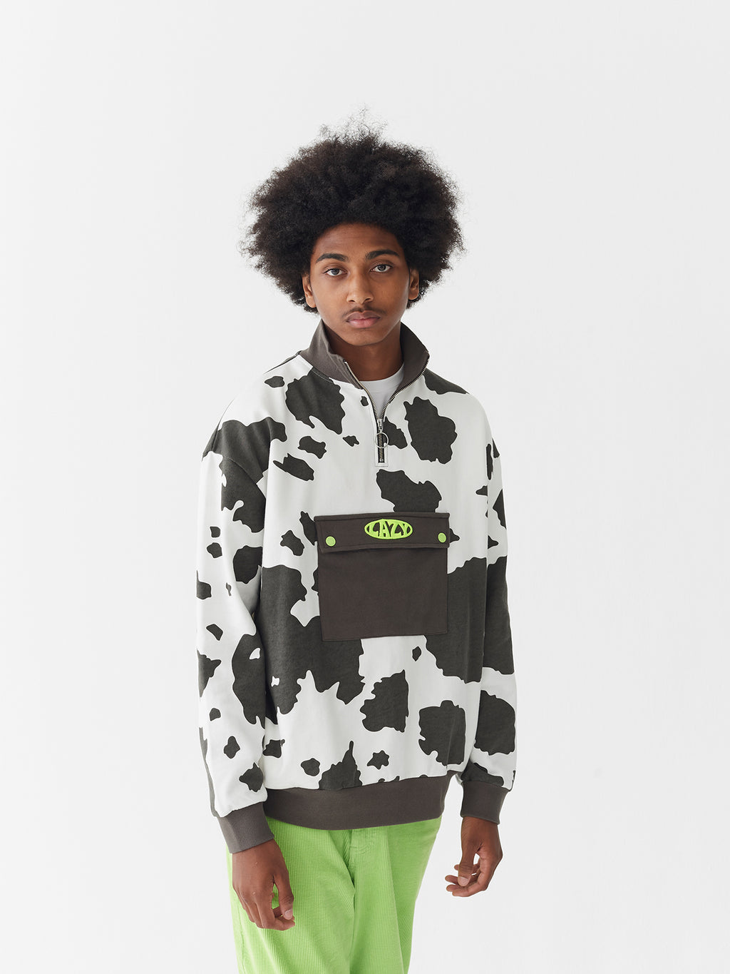 Lazy Oaf Lazy Cow Half Zip Sweatshirt