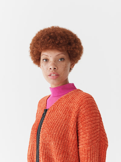 Lazy Oaf Orange Zip Up Cardigan