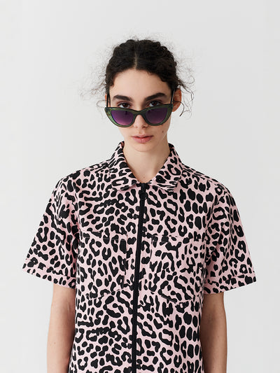 Lazy Oaf Pink Leopard Shirt Dress