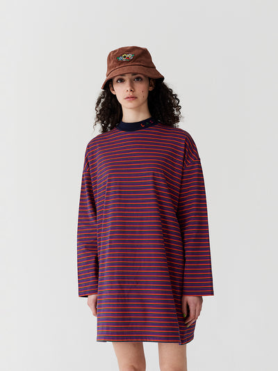 Lazy Oaf Tiny Stripe Oversized T-Shirt Dress