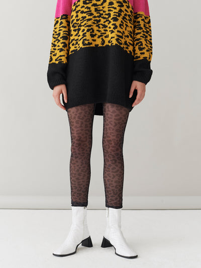 G.E.M. Tonal Leopard Sheer Leggings