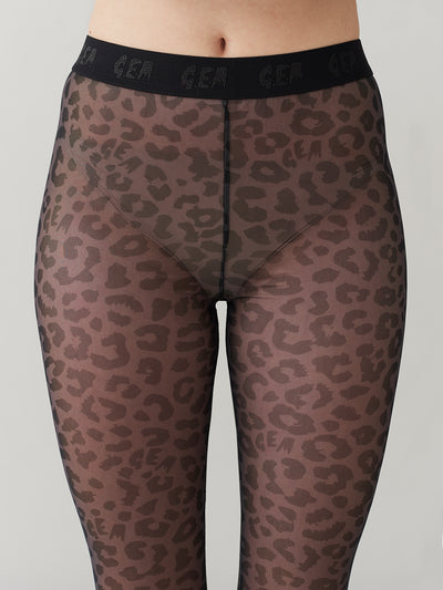 G.E.M. Tonal Leopard Sheer Leggings